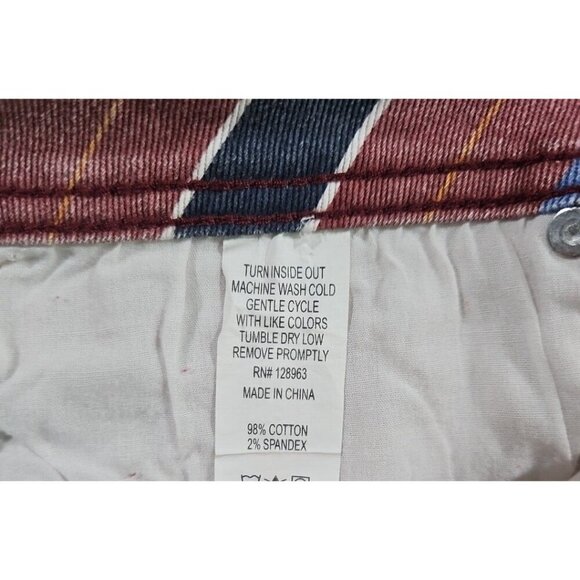Indigo Rein Junior's Jeans Size 11 Ankle Mid Rise Red Blue Stripe RN 128963 NWT - Picture 11 of 16